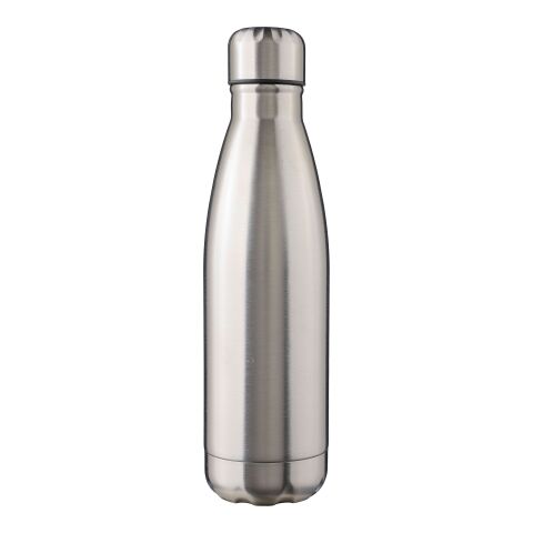 Nachhaltiger Werbeartikel Cliff 650 ml Trinkflasche aus recyceltem 304 Edelstahl einwandig & leicht mit Schraubverschluss & Geschenkbox – Silber – mit