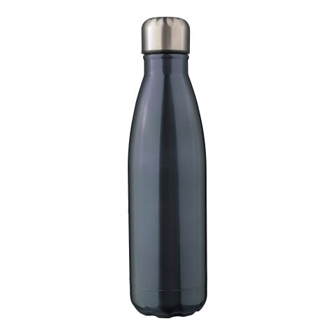 Werbeartikel Edelstahl Trinkflasche 500 ml Clifford recycelt doppelwandig 304/201 Schraubverschluss BPA-frei Geschenkbox – grau – mit Logo bedruckt