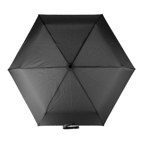 Werbeartikel rPET 190T Regenschirm Cynthia – Schwarz – mit Logo bedruckt