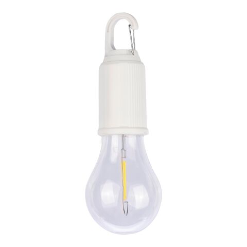 Werbeartikel ABS-Glühbirne Dalton – Weiss – mit Logo bedruckt