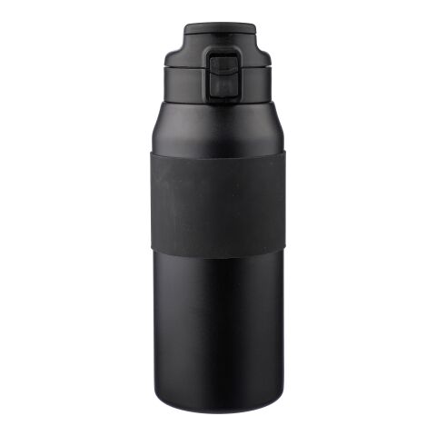 Werbeartikel Doppelwandige Edelstahl-Trinkflasche 800 ml Katie – Schwarz – mit Logo bedruckt