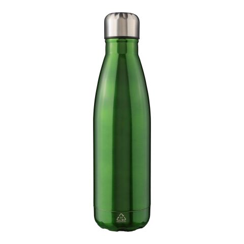 Werbeartikel Einwandiger Edelstahlflasche aus recyceltem Stahl 650 ml Cliff – Grün – mit Logo bedruckt