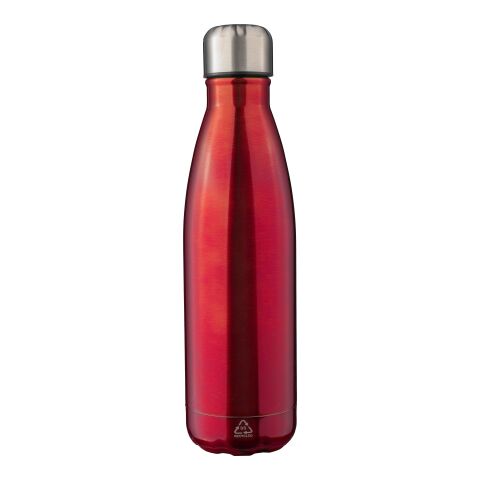 Werbeartikel Doppelwandige Edelstahlflasche 500 ml Clifford aus recyceltem Stahl – Rot – mit Logo bedruckt