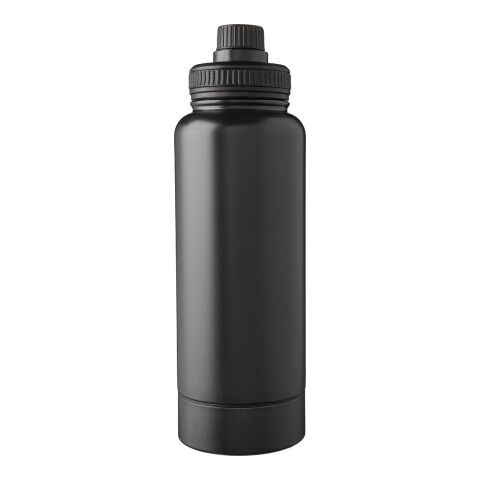 Werbeartikel Doppelwandige Edelstahl-Trinkflasche 1000 ml Nathaniel – Schwarz – mit Logo bedruckt