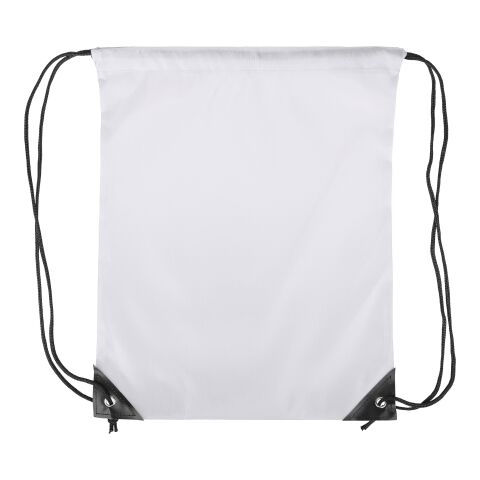 210D Polyester Kordelzug Rucksack Isolde Weiß | ohne Werbeanbringung | Nicht verfügbar | Nicht verfügbar