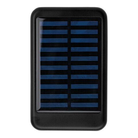 Werbeartikel Aluminium Solar-Powerbank Tycho – Schwarz – mit Logo bedruckt