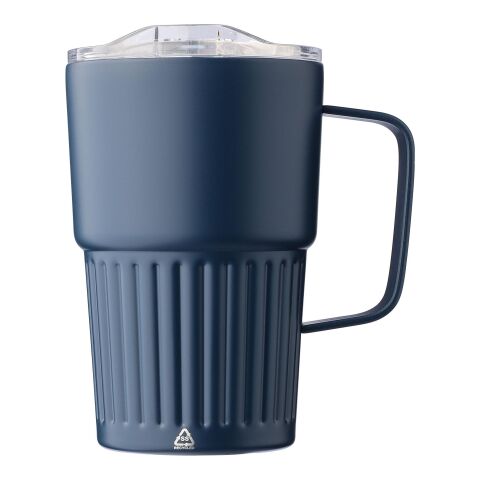 Recycelter Edelstahl-Reisebecher mit doppelter Wand (450 ml) von Calo Blau | ohne Werbeanbringung | Nicht verfügbar | Nicht verfügbar