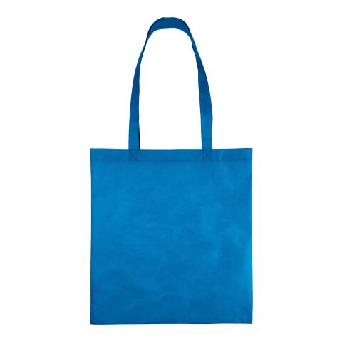 Nachhaltiger Werbeartikel Einkaufstasche aus recyceltem Vliesstoff (80 g/m2) Vian – Hellblau – mit Logo bedruckt