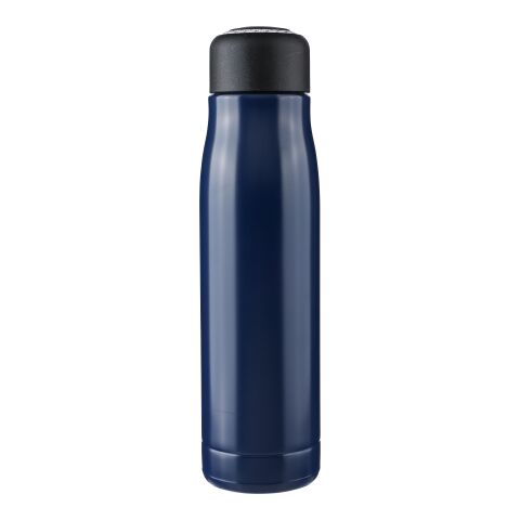 Werbeartikel Solene 500 ml Isolierflasche aus recyceltem Edelstahl doppelwandig mit Vakuum-Isolation & Tragekordel – Blau – mit Logo bedruckt