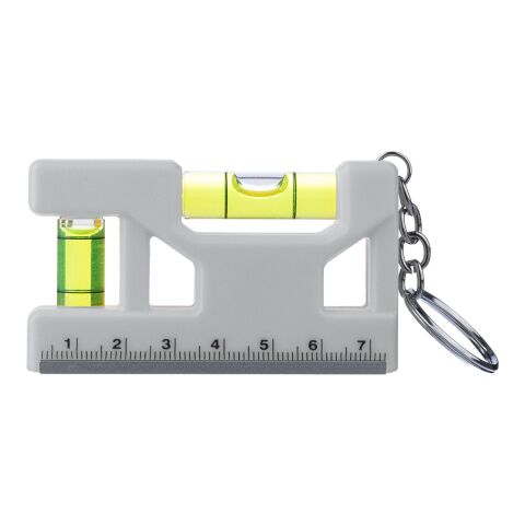 Schlüsselanhänger Wasserwaage Indira aus recyceltem ABS Weiß | ohne Werbeanbringung | Nicht verfügbar | Nicht verfügbar