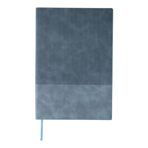 Nachhaltiger Werbeartikel Recyceltes PU-Notizbuch (A5) Elian – Hellblau – mit Logo bedruckt