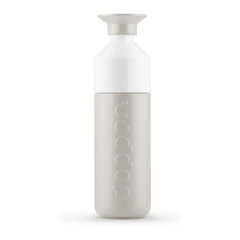 Werbeartikel Dopper insulated (580 ml) + Flip Straw – Gentle Grey – mit Logo bedruckt