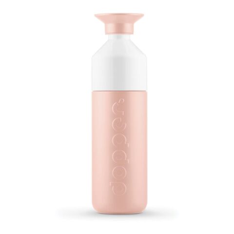 Werbeartikel Dopper insulated (580 ml) + Flip Straw – Pebble Peach – mit Logo bedruckt