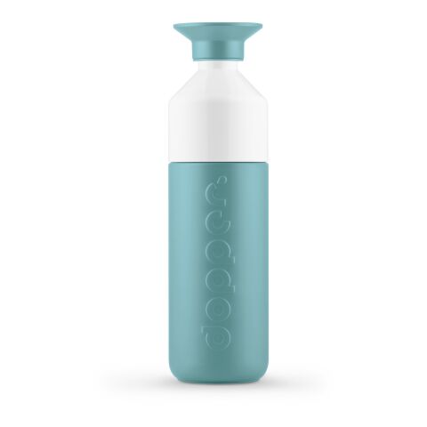 Werbeartikel Dopper insulated (580 ml) + Flip Straw – Bottlenose Blue – mit Logo bedruckt