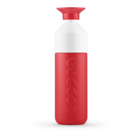 Werbeartikel Dopper insulated (580 ml) + Flip Straw – Deep Coral – mit Logo bedruckt