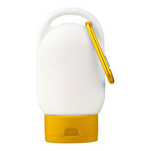 Werbeartikel Sonnenschutzlotion Luka – Gelb – mit Logo bedruckt