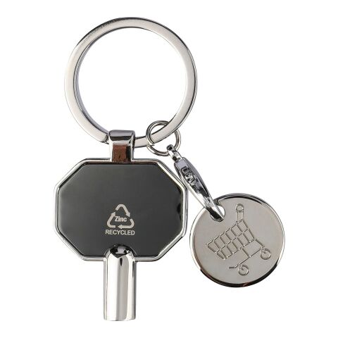 Schlüsselanhänger aus recycelter Zinklegierung mit Heizkörperentlüfter Mara Schwarz | ohne Werbeanbringung