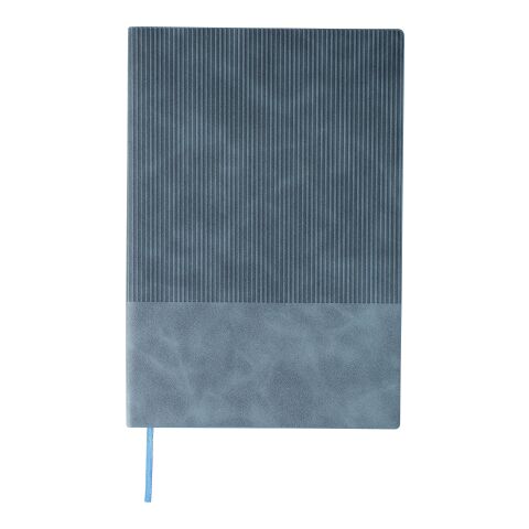 Nachhaltiger Werbeartikel Recyceltes PU-Notizbuch (A5) Elian – Hellblau – mit Logo bedruckt
