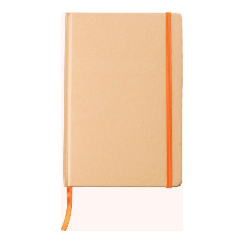 Nachhaltiger Werbeartikel Notizbuch aus recyceltem Papier (A5) Gianni – Orange – mit Logo bedruckt