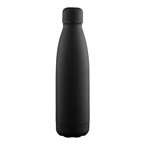 Nachhaltiger Werbeartikel Recycelte doppelwandige Trinkflasche 500 ml Sunny – Schwarz – mit Logo bedruckt