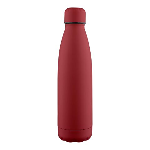 Nachhaltiger Werbeartikel Recycelte doppelwandige Trinkflasche 500 ml Sunny – dunkelrot – mit Logo bedruckt