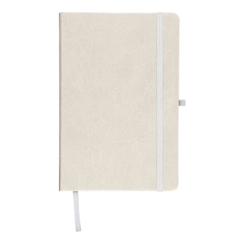 Nachhaltiger Werbeartikel Recyceltes Notizbuch A5 Bloom – Weiss – mit Logo bedruckt