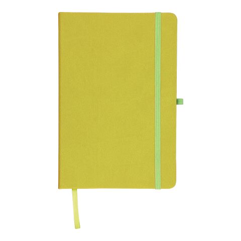 Nachhaltiger Werbeartikel Recyceltes Notizbuch A5 Bloom – limone – mit Logo bedruckt