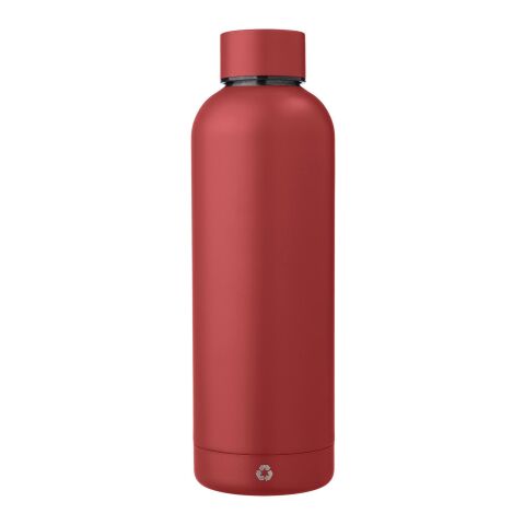 Werbeartikel Flasche aus recyceltem Edelstahl Isaiah – dunkelrot – mit Logo bedruckt