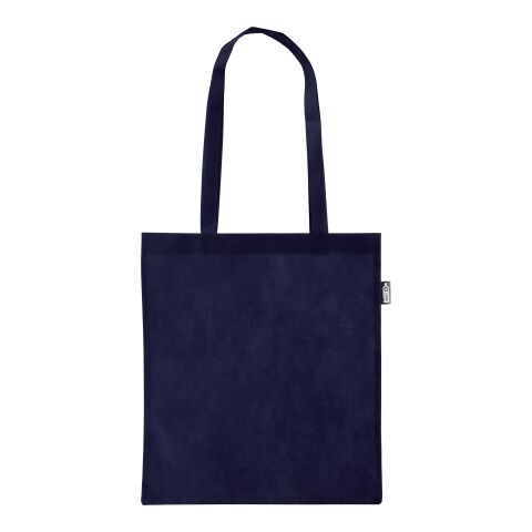 Nachhaltiger Werbeartikel Einkaufstasche aus recyceltem Vliesstoff (80 g/m2) Vian – Blau – mit Logo bedruckt