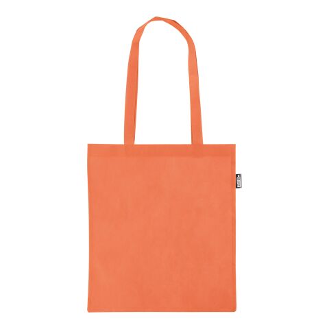Nachhaltiger Werbeartikel Einkaufstasche aus recyceltem Vliesstoff (80 g/m2) Vian – Orange – mit Logo bedruckt
