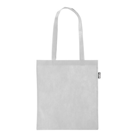 Nachhaltiger Werbeartikel Einkaufstasche aus recyceltem Vliesstoff (80 g/m2) Vian – Weiss – mit Logo bedruckt