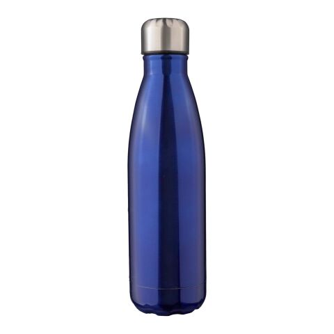 Werbeartikel Doppelwandige Edelstahlflasche 500 ml Clifford aus recyceltem Stahl – Blau – mit Logo bedruckt