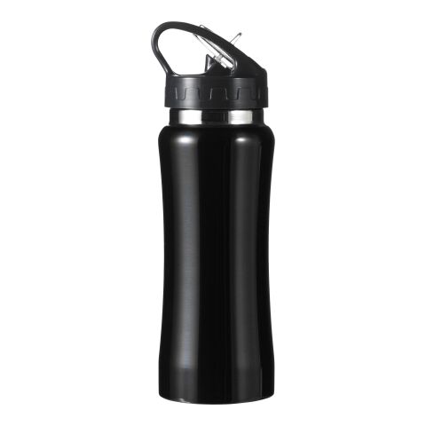 Werbeartikel Glauchau 600ml Edelstahl-Trinkflasche mit Schnellverschluss isoliert & auslaufsicher – Schwarz – mit Logo bedruckt
