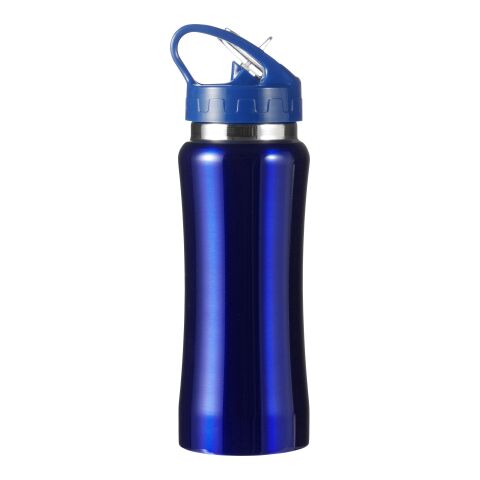 Werbeartikel Glauchau 600ml Edelstahl-Trinkflasche mit Schnellverschluss isoliert & auslaufsicher – Blau – mit Logo bedruckt