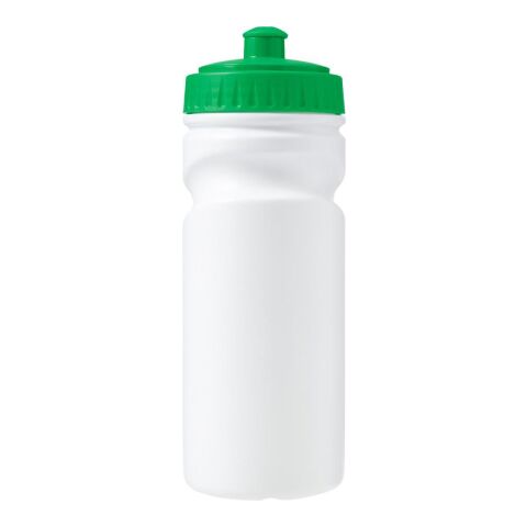 Werbeartikel Recycelte Kunststoff Trinkflasche 500 ml Livorno Schnellverschluss auslaufsicher BPA-frei Lasergravur geeignet – Grün – mit Logo bedruckt