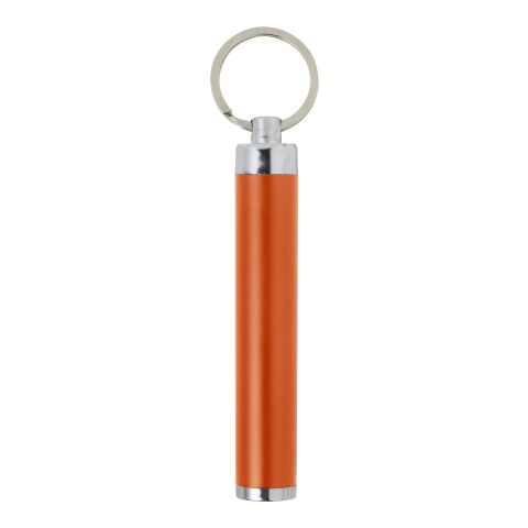 Werbeartikel Schlüsselanhänger LED-Taschenlampe Zola Spot-it mit Leuchteffekt bei Gravur Logo leuchtet auf ABS – Orange – mit Logo bedruckt