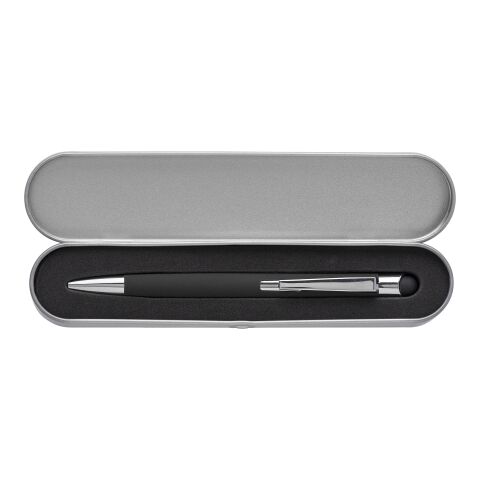 Werbeartikel Rollerball 'Rolling' aus Aluminium – Schwarz – mit Logo bedruckt