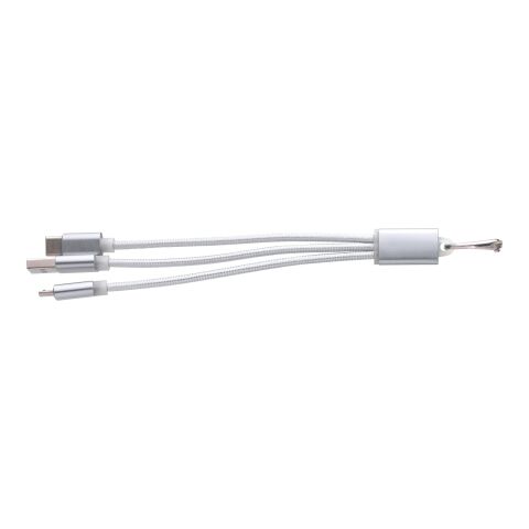 Werbeartikel USB-Aufladekabel 'Choose' aus Aluminium – Silber – mit Logo bedruckt