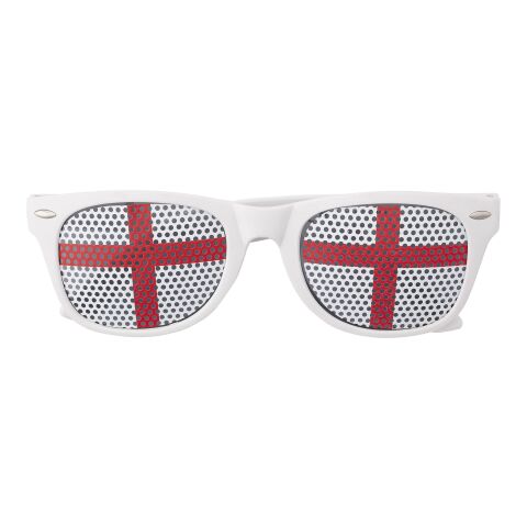 Fan Sonnenbrille aus Plexiglas Rot/Weiß | ohne Werbeanbringung | Nicht verfügbar | Nicht verfügbar