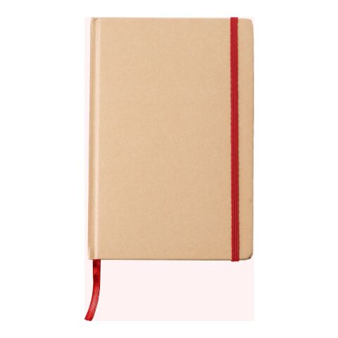 Nachhaltiger Werbeartikel Notizbuch aus recyceltem Papier (A5) Gianni – Rot – mit Logo bedruckt