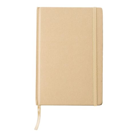 Nachhaltiger Werbeartikel Notizbuch aus recyceltem Papier (A5) Gianni – beige – mit Logo bedruckt