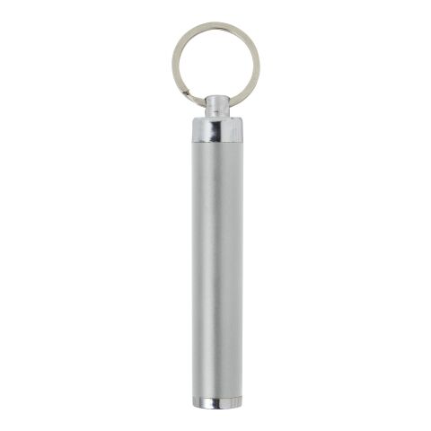 Werbeartikel Schlüsselanhänger LED-Taschenlampe Zola Spot-it mit Leuchteffekt bei Gravur Logo leuchtet auf ABS – Silber – mit Logo bedruckt