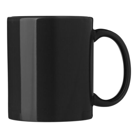 Werbeartikel Kenna 300 ml Kaffeebecher aus Keramik klassisches Design ideal als Mitarbeitergeschenk – Schwarz – mit Logo bedruckt