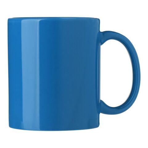 Werbeartikel Kenna 300 ml Kaffeebecher aus Keramik klassisches Design ideal als Mitarbeitergeschenk – Blau – mit Logo bedruckt
