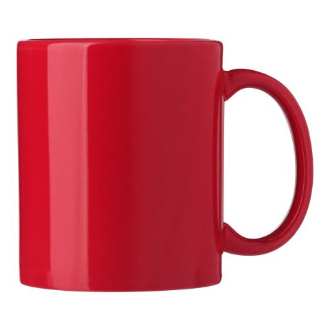 Werbeartikel Kenna 300 ml Kaffeebecher aus Keramik klassisches Design ideal als Mitarbeitergeschenk – Rot – mit Logo bedruckt