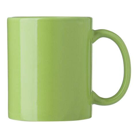 Werbeartikel Kenna 300 ml Kaffeebecher aus Keramik klassisches Design ideal als Mitarbeitergeschenk – Hellgrün – mit Logo bedruckt