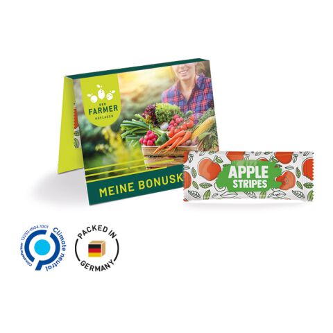 Werbekarte Midi aus weißem Karton mit Abreißperforation mit Füllvarianten Nicht verfügbar | ohne Werbeanbringung | Fruit Stripes, apple