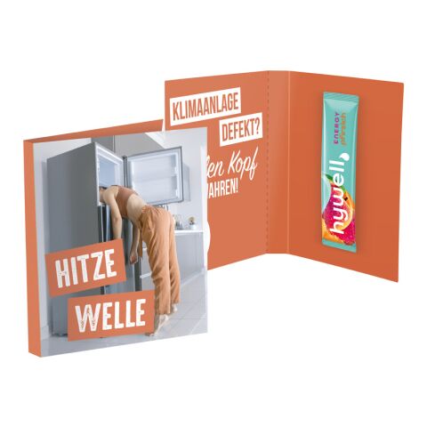 Werbekarte Midi hywell ENERGY Pfirsich