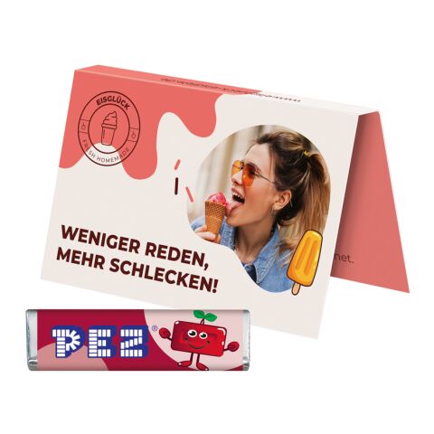 Werbeartikel Werbekarte Visitenkartenformat PEZ – mit Logo bedruckt