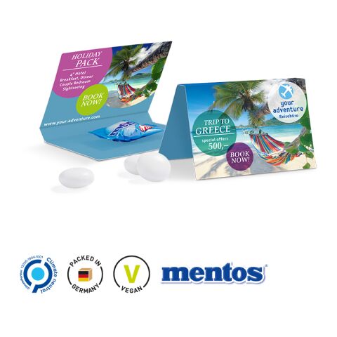 Werbekarte Visitenkartenformat Mentos Kaudragee 1er Mint weiß | ohne Werbeanbringung